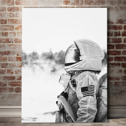 Astronaut Print Black and White Modern Space, Canvas Print Wall Art, Wall Decor, Painting Canvas