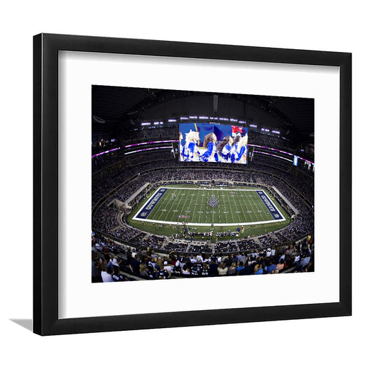 At And T Stadium, Stadium Canvas, Sport Art, Fan Gifts, White Border Framed Art Print Wall Decor