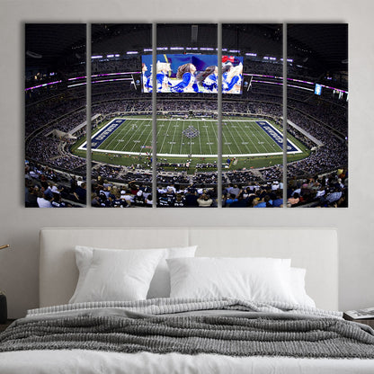 At And T Stadium, Stadium Canvas, Sport Art, Fan Gifts, 5 Panel B, Extra Large Canvas, Canvas Print Wall Art