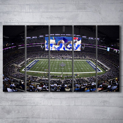 At And T Stadium, Stadium Canvas, Sport Art, Fan Gifts, 5 Panel B, Extra Large Canvas, Canvas Print Wall Art