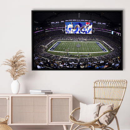 At And T Stadium, Stadium Canvas, Sport Art, Fan Gifts, Framed Canvas Print Wall Art, Floating Frame