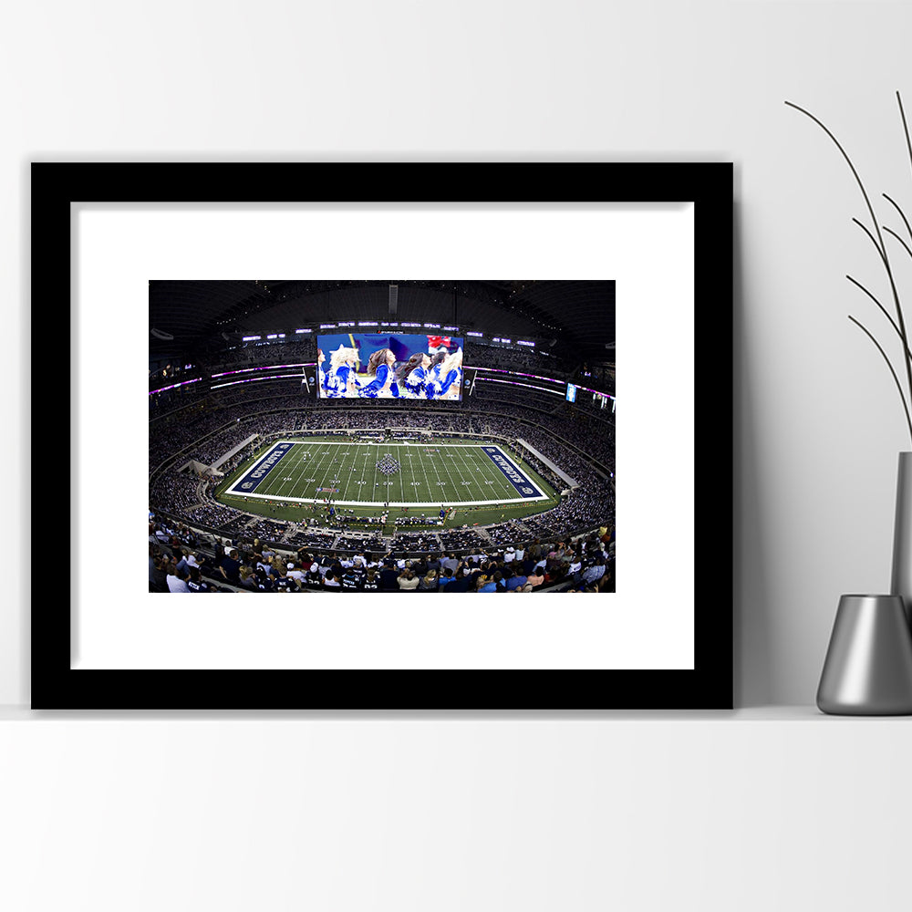 At And T Stadium, Stadium Canvas, Sport Art, Fan Gifts, White Border Framed Art Print Wall Decor