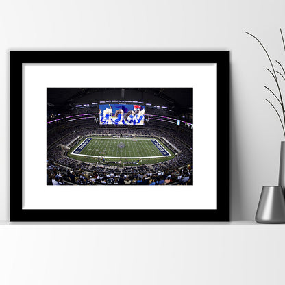 At And T Stadium, Stadium Canvas, Sport Art, Fan Gifts, White Border Framed Art Print Wall Decor