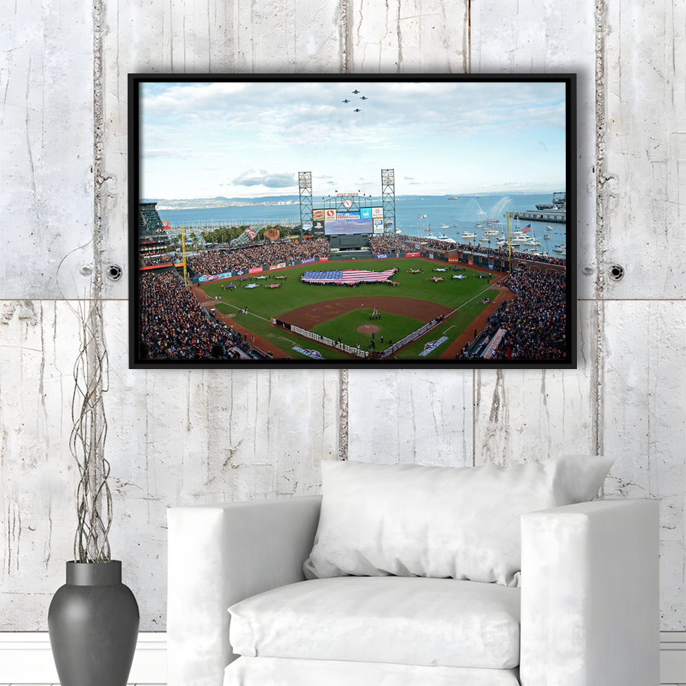 At and T Park San Francisco, Stadium Canvas, Sport Art, Framed Canvas Print Wall Art, Floating Frame