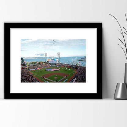 At and T Park San Francisco, Stadium Canvas, Sport Art, Gift for him, White Border Framed Art Print Wall Decor
