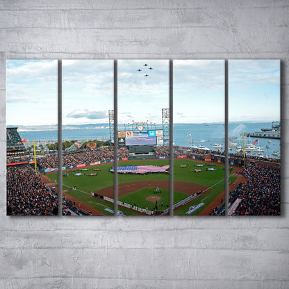 At and T Park San Francisco, Stadium Canvas, Sport Art, 5 Panel B, Extra Large Canvas, Canvas Print Wall Art