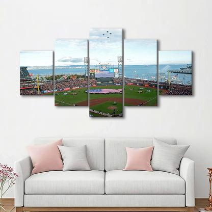 At and T Park San Francisco, Stadium Canvas, Sport Art, Gift for him, 5 Panel, Large Canvas, Canvas Print Wall Art