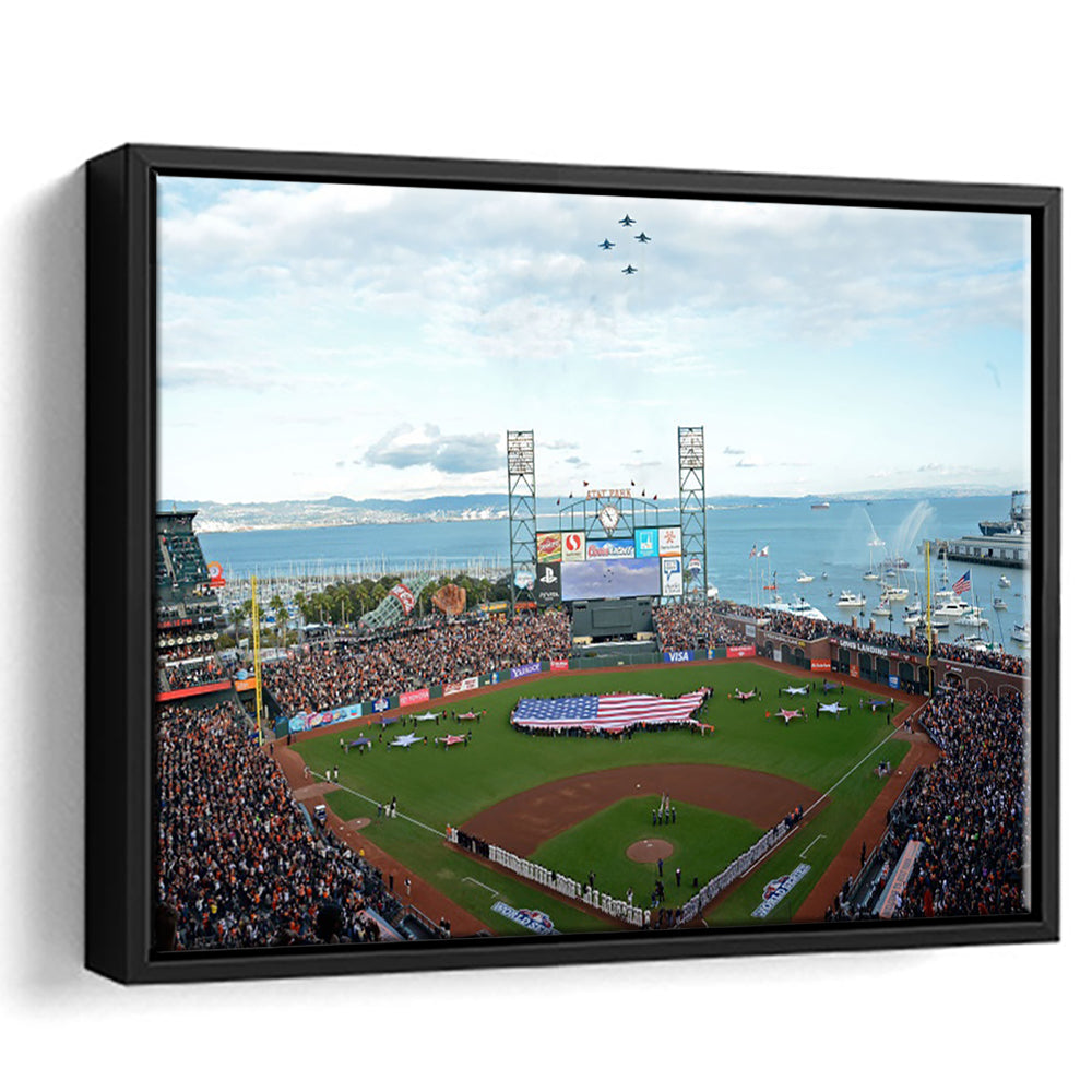 At and T Park San Francisco, Stadium Canvas, Sport Art, Framed Canvas Print Wall Art, Floating Frame