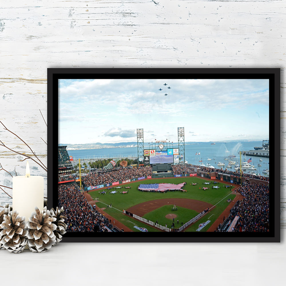 At and T Park San Francisco, Stadium Canvas, Sport Art, Framed Canvas Print Wall Art, Floating Frame