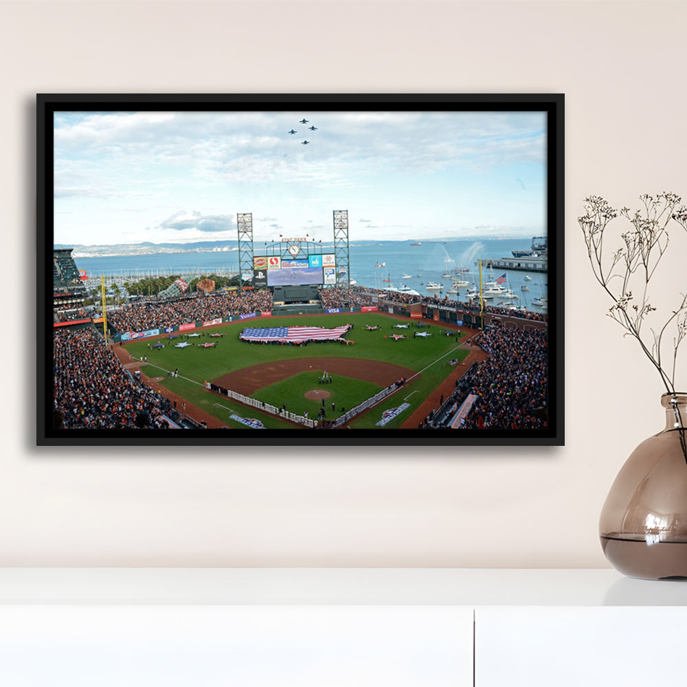 At and T Park San Francisco, Stadium Canvas, Sport Art, Framed Canvas Print Wall Art, Floating Frame