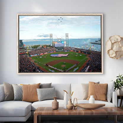 At and T Park San Francisco, Stadium Canvas, Sport Art, Framed Canvas Print Wall Art, Floating Frame