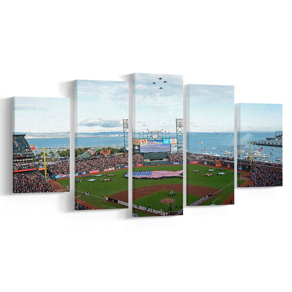 At and T Park San Francisco, Stadium Canvas, Sport Art, Gift for him, 5 Panel, Large Canvas, Canvas Print Wall Art