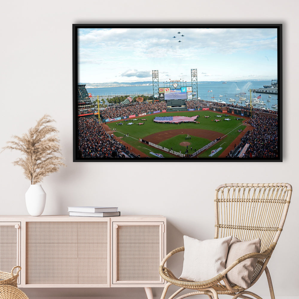 At and T Park San Francisco, Stadium Canvas, Sport Art, Framed Canvas Print Wall Art, Floating Frame