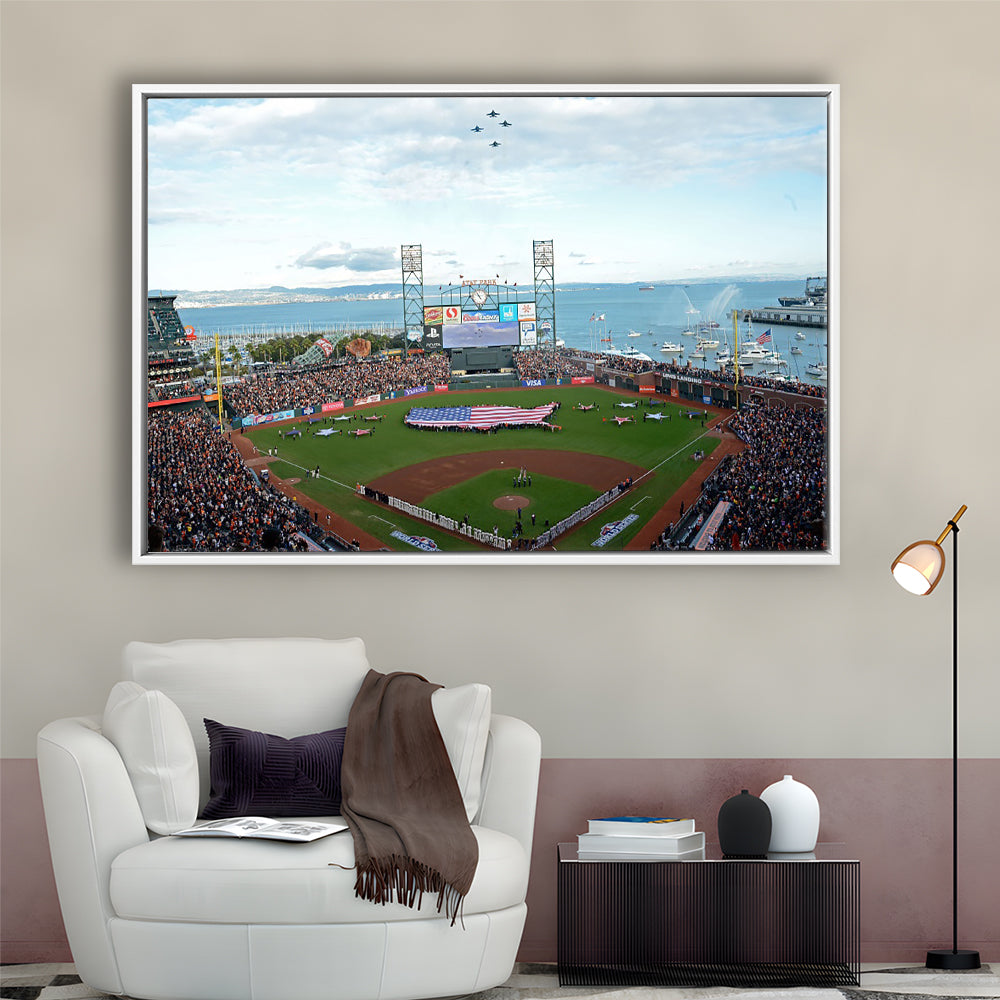 At and T Park San Francisco, Stadium Canvas, Sport Art, Framed Canvas Print Wall Art, Floating Frame