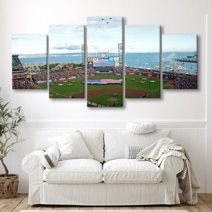 At and T Park San Francisco, Stadium Canvas, Sport Art, Gift for him, 5 Panel, Large Canvas, Canvas Print Wall Art