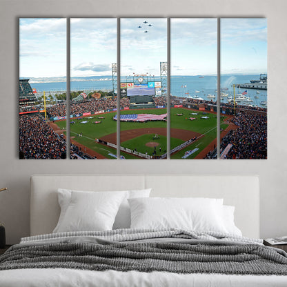 At and T Park San Francisco, Stadium Canvas, Sport Art, 5 Panel B, Extra Large Canvas, Canvas Print Wall Art
