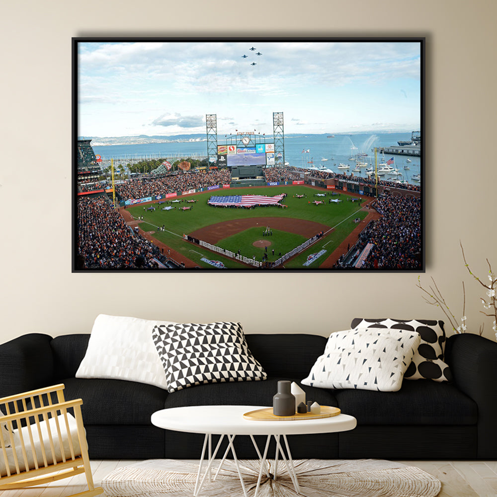 At and T Park San Francisco, Stadium Canvas, Sport Art, Framed Canvas Print Wall Art, Floating Frame