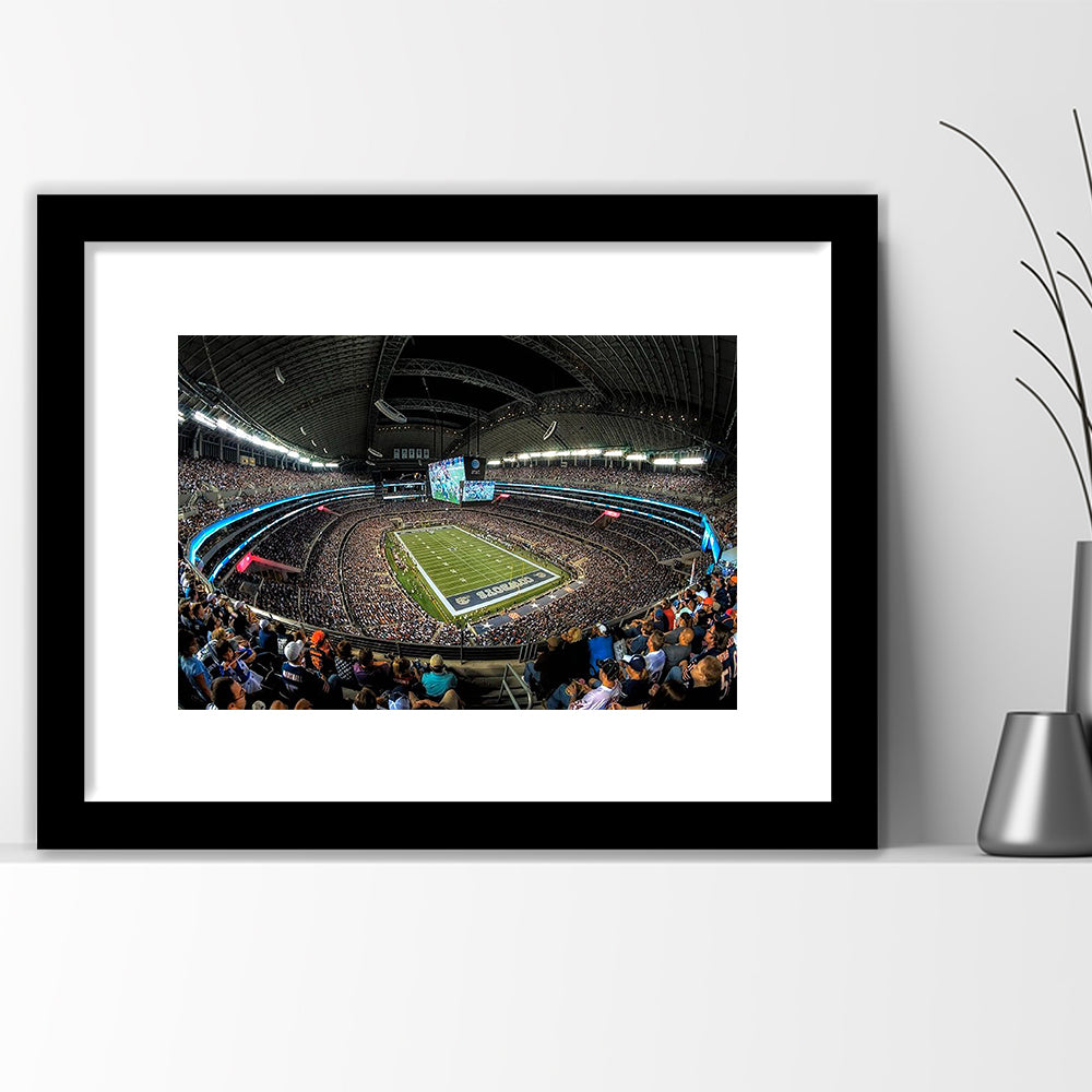 At and t Stadium, Stadium Canvas, Sport Art, Gift for him, White Border Framed Art Print Wall Decor