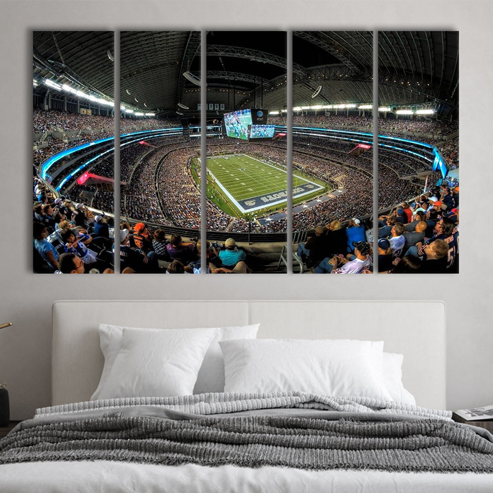 At and t Stadium, Stadium Canvas, Sport Art, 5 Panel B, Extra Large Canvas, Canvas Print Wall Art