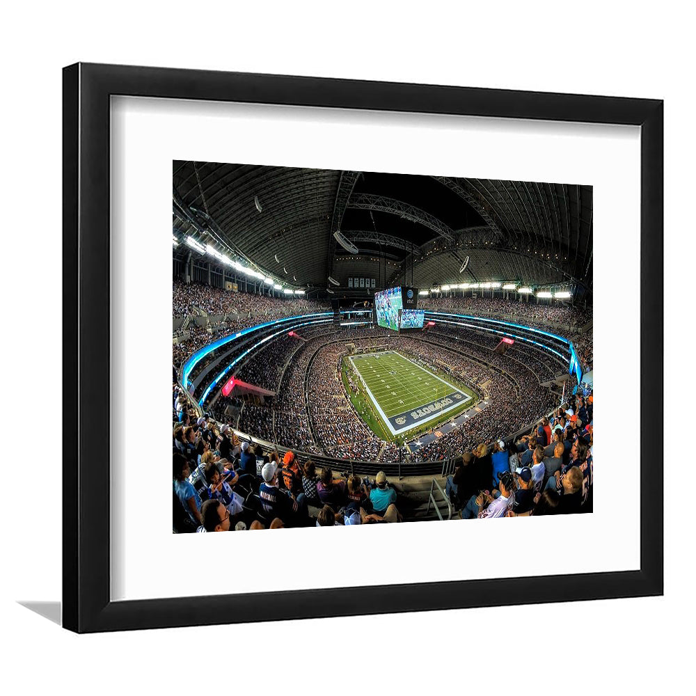 At and t Stadium, Stadium Canvas, Sport Art, Gift for him, White Border Framed Art Print Wall Decor