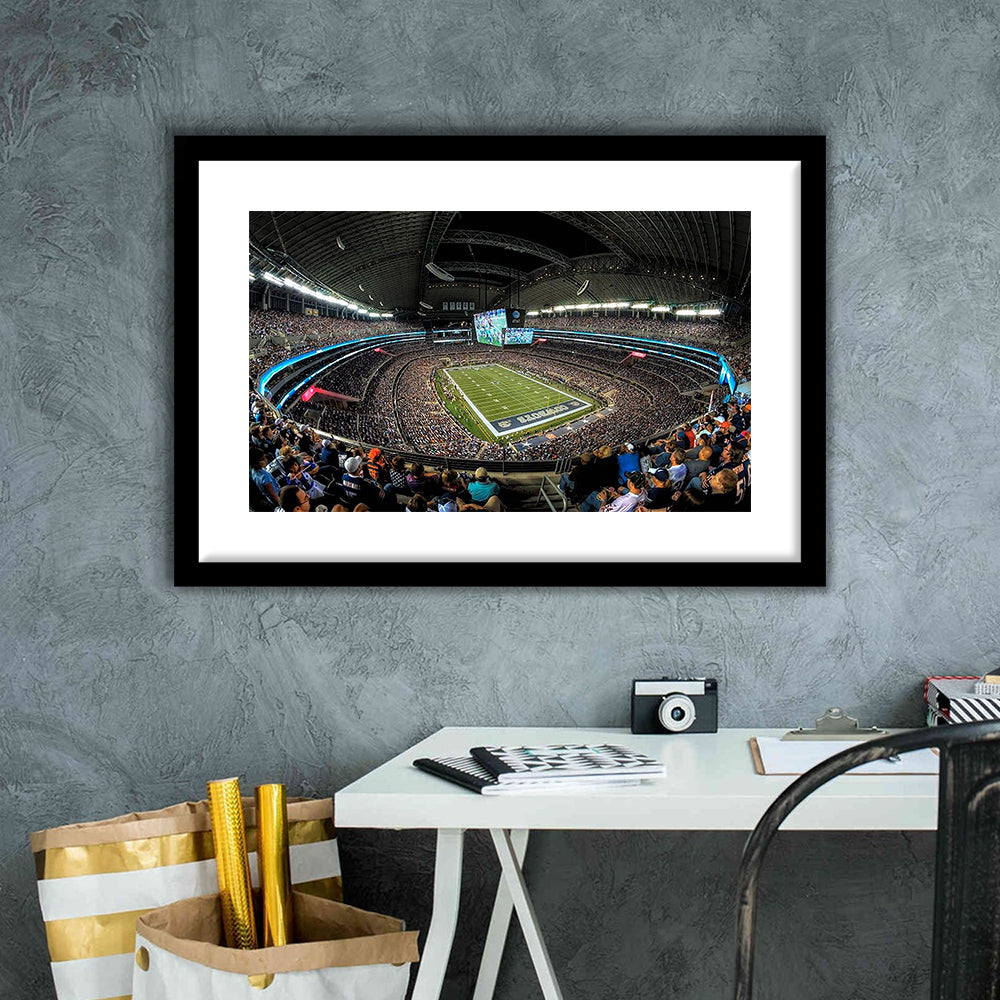 At and t Stadium, Stadium Canvas, Sport Art, Gift for him, White Border Framed Art Print Wall Decor