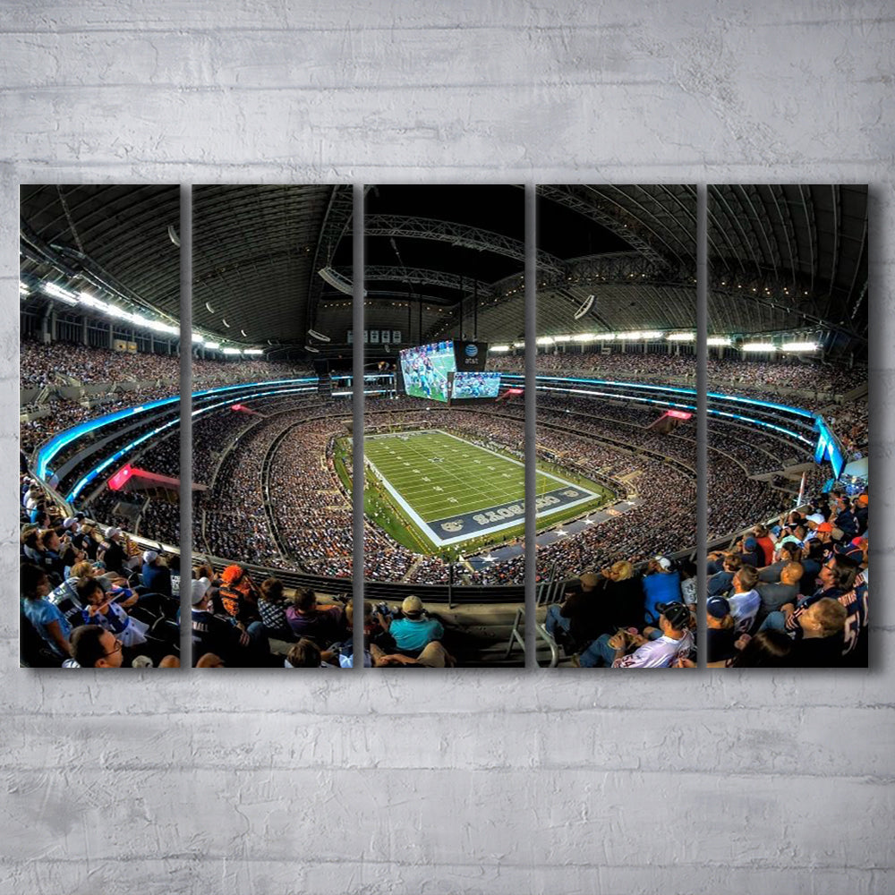 At and t Stadium, Stadium Canvas, Sport Art, 5 Panel B, Extra Large Canvas, Canvas Print Wall Art