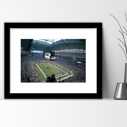 At and t Stadium in Texas, Stadium Canvas, Sport Art, Gift for him, White Border Framed Art Print Wall Decor