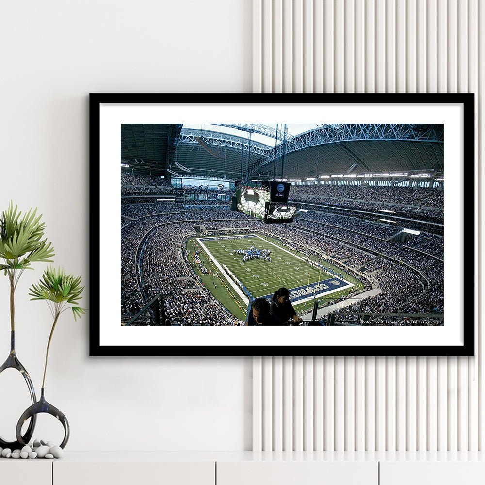 At and t Stadium in Texas, Stadium Canvas, Sport Art, Gift for him, White Border Framed Art Print Wall Decor
