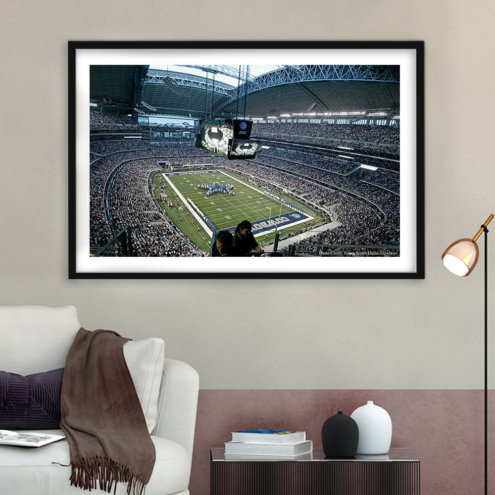 At and t Stadium in Texas, Stadium Canvas, Sport Art, Gift for him, White Border Framed Art Print Wall Decor
