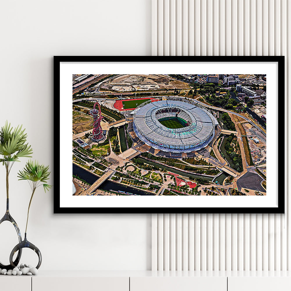 Ataturk Olympic Stadium, Stadium Canvas, Sport Art, Gift for him, White Border Framed Art Print Wall Decor