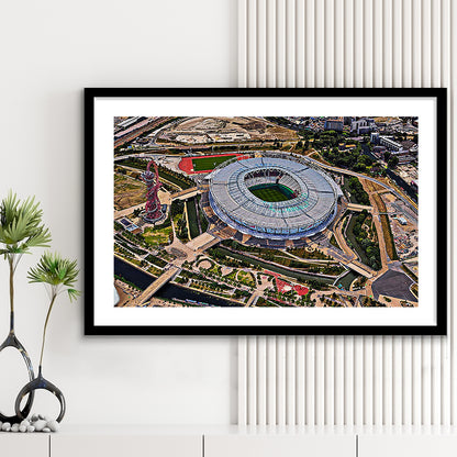 Ataturk Olympic Stadium, Stadium Canvas, Sport Art, Gift for him, White Border Framed Art Print Wall Decor
