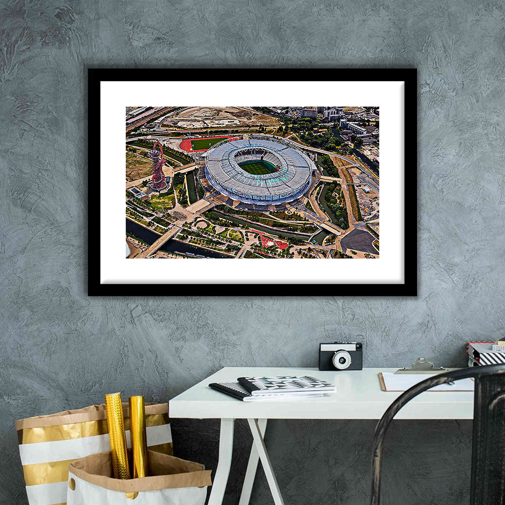 Ataturk Olympic Stadium, Stadium Canvas, Sport Art, Gift for him, White Border Framed Art Print Wall Decor