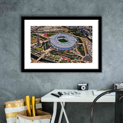 Ataturk Olympic Stadium, Stadium Canvas, Sport Art, Gift for him, White Border Framed Art Print Wall Decor