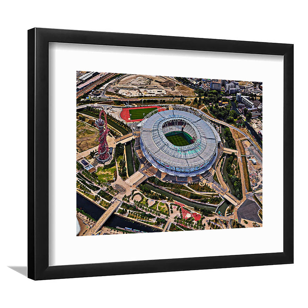 Ataturk Olympic Stadium, Stadium Canvas, Sport Art, Gift for him, White Border Framed Art Print Wall Decor