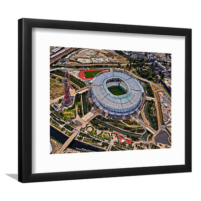 Ataturk Olympic Stadium, Stadium Canvas, Sport Art, Gift for him, White Border Framed Art Print Wall Decor
