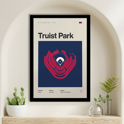 Atlanta Braves Stadium Print, Truist Park Stadium Print, Gifts for him, Sport Art, Framed Art Print Wall Decor