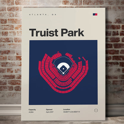 Atlanta Braves Stadium Print, Truist Park Stadium Print, Fan Gifts, Sport Art, Canvas Print Wall Art