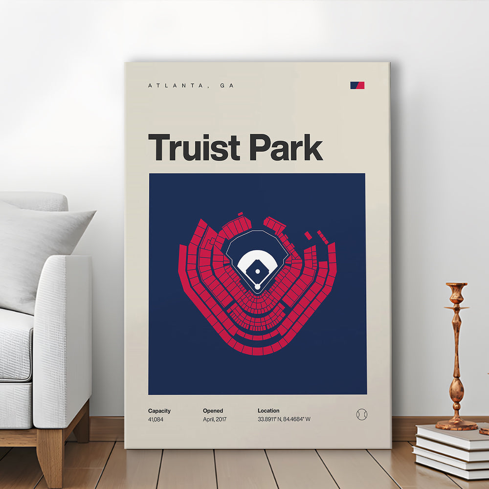 Atlanta Braves Stadium Print, Truist Park Stadium Print, Fan Gifts, Sport Art, Canvas Print Wall Art