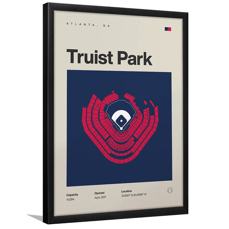 Atlanta Braves Stadium Print, Truist Park Stadium Print, Gifts for him, Sport Art, Framed Art Print Wall Decor