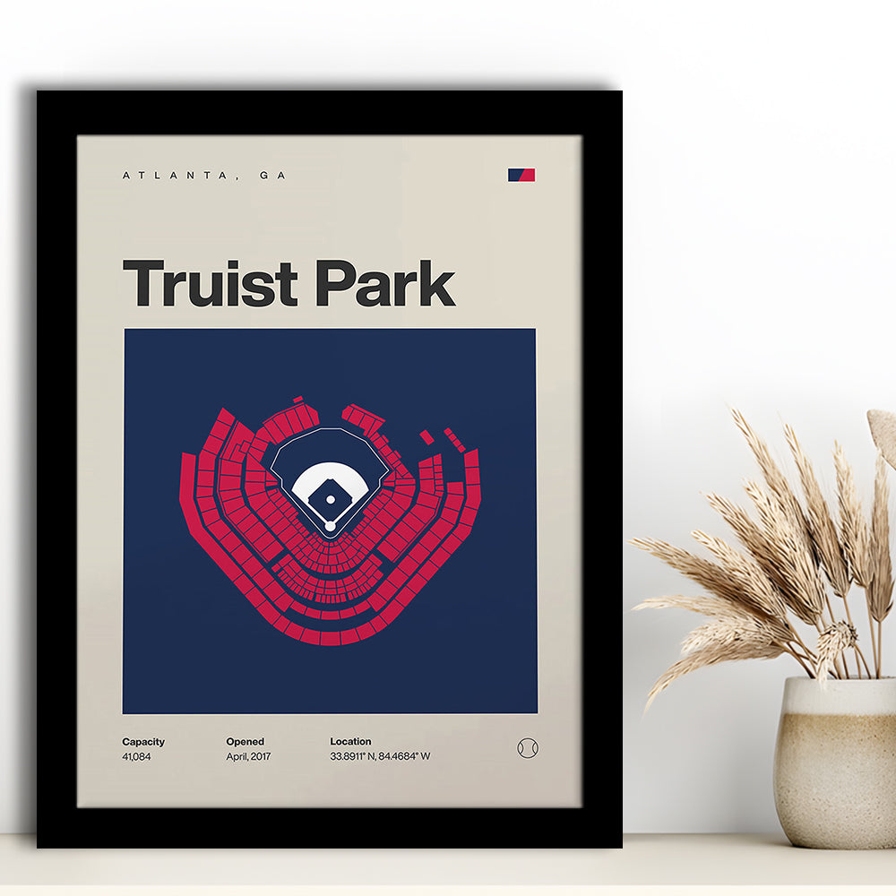 Atlanta Braves Stadium Print, Truist Park Stadium Print, Gifts for him, Sport Art, Framed Art Print Wall Decor