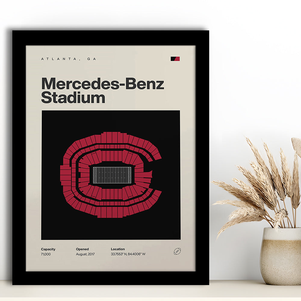 Atlanta Falcons Stadium Print, Mercedes-Benz Stadium Print, Gifts for him, Sport Art, Framed Art Print Wall Decor