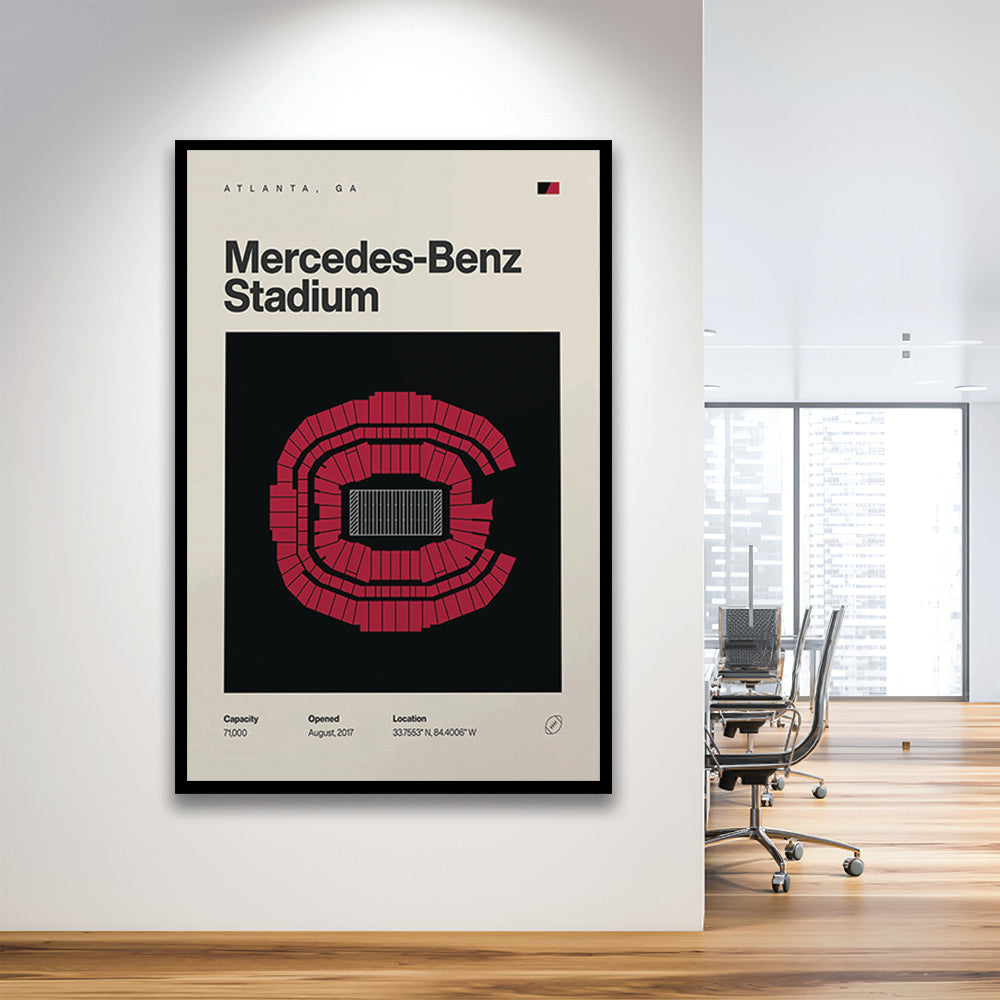 Atlanta Falcons Stadium Print, Mercedes-Benz Stadium Print, Gifts for him, Sport Art, Framed Art Print Wall Decor