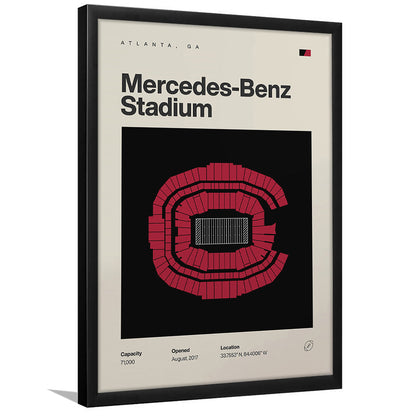 Atlanta Falcons Stadium Print, Mercedes-Benz Stadium Print, Gifts for him, Sport Art, Framed Art Print Wall Decor