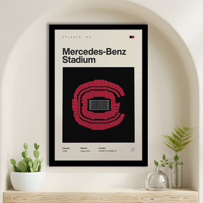 Atlanta Falcons Stadium Print, Mercedes-Benz Stadium Print, Gifts for him, Sport Art, Framed Art Print Wall Decor
