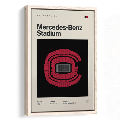 Atlanta Falcons Stadium Print, Mercedes-Benz Stadium Print, Man Cave Gift, Floating Framed Canvas Print Wall Art
