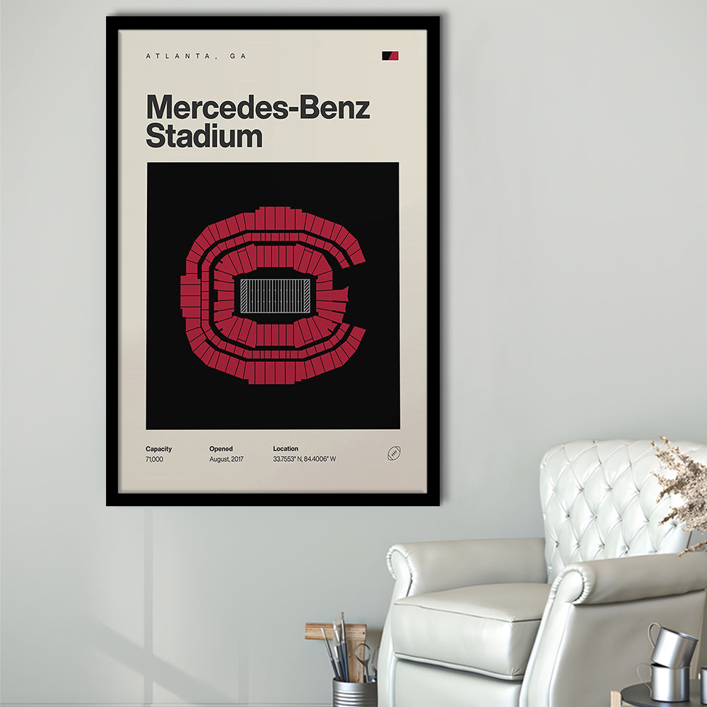 Atlanta Falcons Stadium Print, Mercedes-Benz Stadium Print, Gifts for him, Sport Art, Framed Art Print Wall Decor