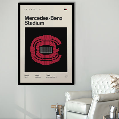 Atlanta Falcons Stadium Print, Mercedes-Benz Stadium Print, Gifts for him, Sport Art, Framed Art Print Wall Decor