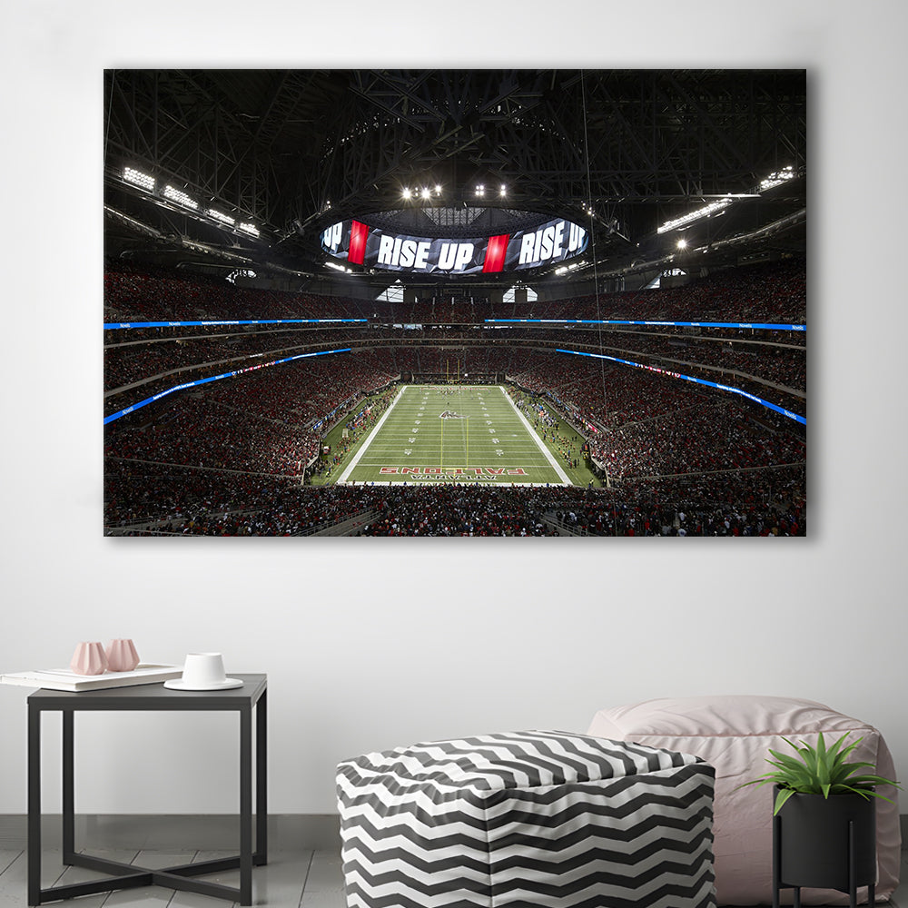 Atlanta's Mercedes Benz Stadium, Stadium Canvas, Sport Art, Gift for him, Man Cave Decor, Art Print, Canvas Print Wall Art