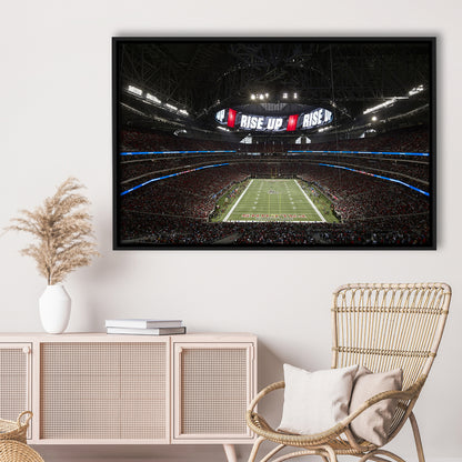 Atlanta's Mercedes Benz Stadium, Stadium Canvas, Sport Art, Framed Canvas Print Wall Art, Floating Frame