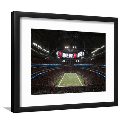 Atlanta's Mercedes Benz Stadium, Stadium Canvas, Sport Art, Gift for him, White Border Framed Art Print Wall Decor